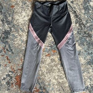 Stylish Athletic Black and Pink Leggings